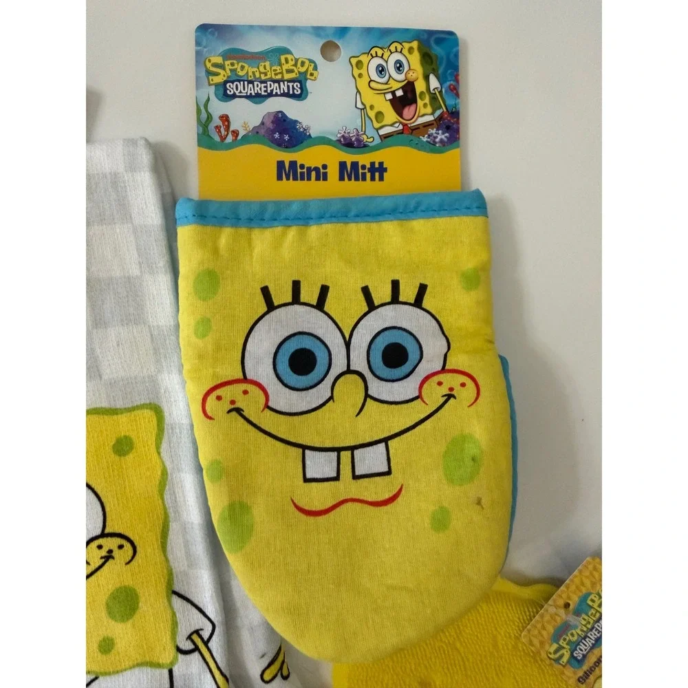 SpongeBob SquarePants Kitchen Set Timer Measuring Spoons Pot Holder Towel 10pc
